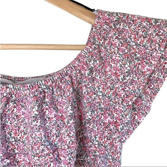 H&M Mini Floral Ruffled Top Body Con Dress - Picture 7 of 9